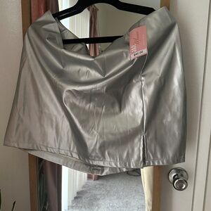 Chrome Metallic Mini Skirt